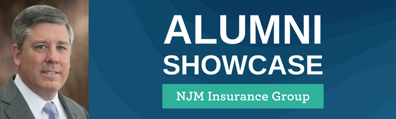 Headshot of NJM's Senior Vice President Chris Malone and text "Alumni Showcase".